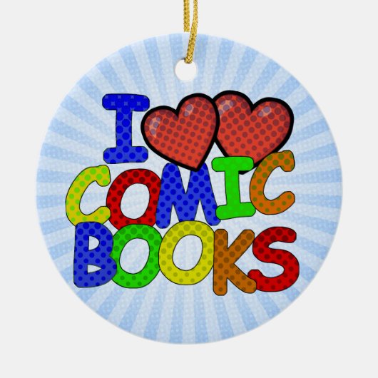 I Liebe Comic Books Keramik Ornament (Vorne)