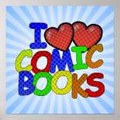 I Liebe Comic Books Poster (Vorne)