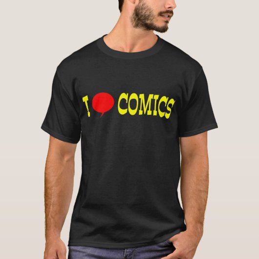 "I Liebe Comic" Dunkles Shirt (Vorderseite)