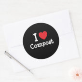 I Liebe Compost Herz Brauch personalisiert Runder Aufkleber (Umschlag)