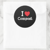 I Liebe Compost Herz Brauch personalisiert Runder Aufkleber (Tasche)