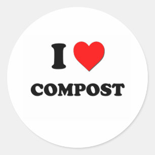 I Liebe Compost Runder Aufkleber