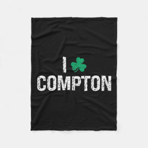 I Liebe Compton Kleeblatt Clover St. Patrick's Day Fleecedecke