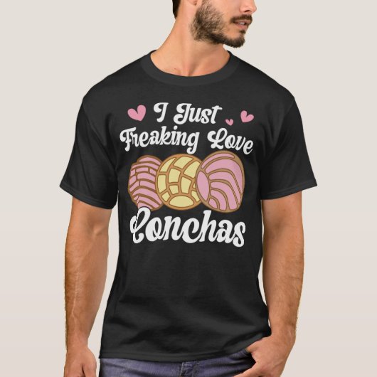 I Liebe Conchas Pan Dulce Latina Mexican Mujer Con T-Shirt (Vorderseite)