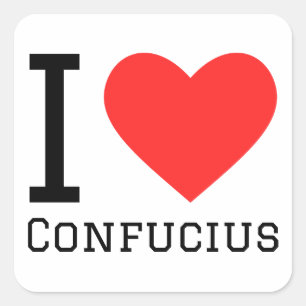 I Liebe Confucius Quadratischer Aufkleber