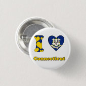 I Liebe Connecticut Button (Vorne & Hinten)