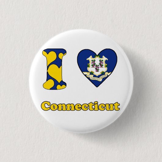 I Liebe Connecticut Button (Vorderseite)