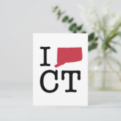 I Liebe Connecticut Postkarte (Stehend Vorderseite)
