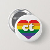 I Liebe Connecticut Rainbow Heart Button (Vorne & Hinten)