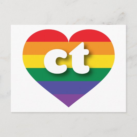 I Liebe Connecticut Rainbow Heart Postkarte (Vorderseite)