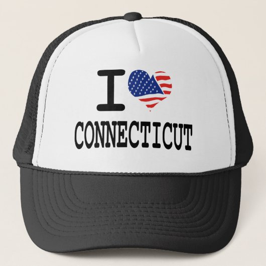 I Liebe Connecticut Truckerkappe (Vorderseite)