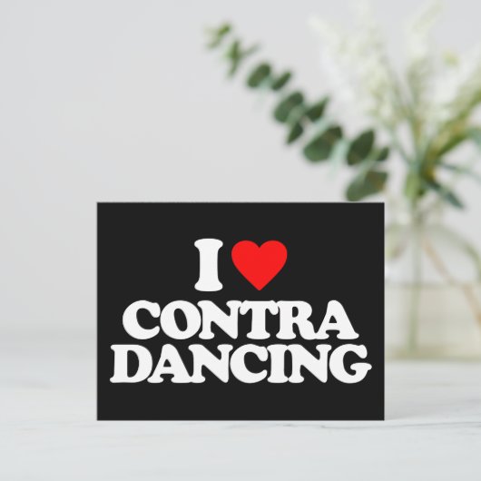 I LIEBE CONTRA DANCING POSTKARTE (Stehend Vorderseite)