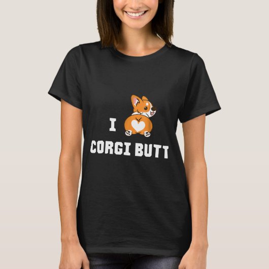 I Liebe Corgi Hintern T-Shirt (Vorderseite)
