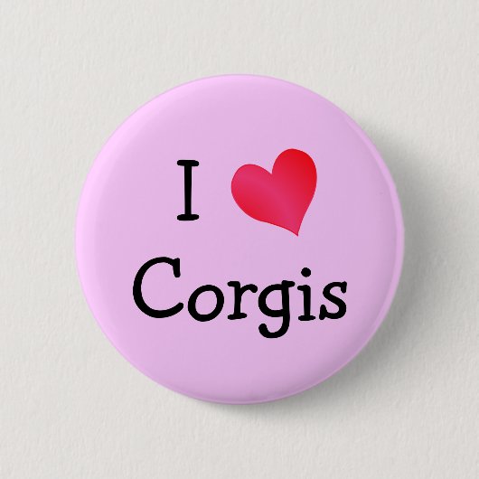 I Liebe Corgis Button (Vorderseite)