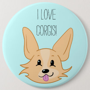 I Liebe Corgis Button