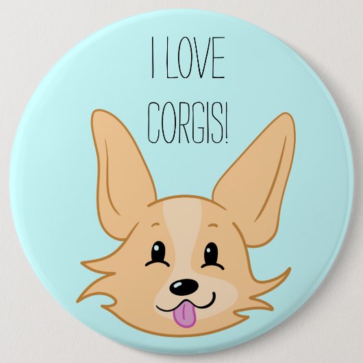 I Liebe Corgis Button (Vorderseite)