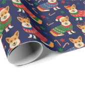 I Liebe Corgis Christmas Sweater Wrapping Paper Geschenkpapier (Rolleneckpunkt)