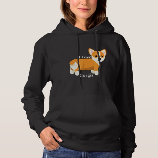 I Liebe Corgis Cool Apparel Corgis Hoodie (Vorderseite)