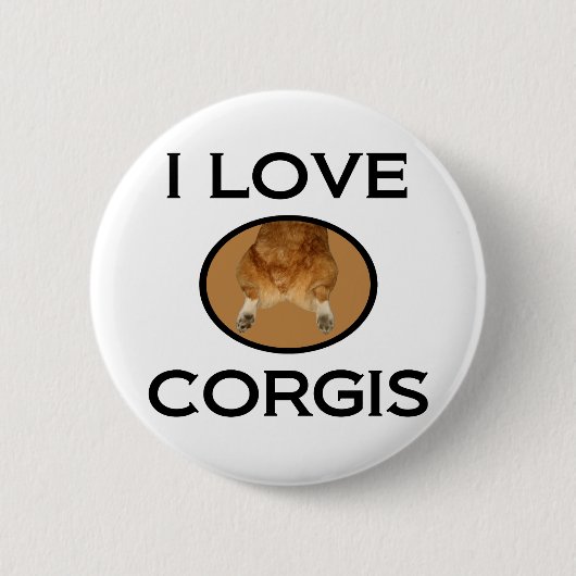 I Liebe Corgis Corgi Hintern Button (Vorderseite)