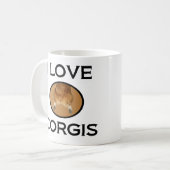I Liebe Corgis Corgi Hintern Kaffeetasse (Vorderseite Links)