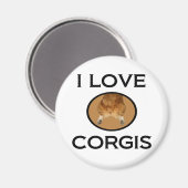 I Liebe Corgis Corgi Hintern Magnet (Vorderseite/Rückseite)