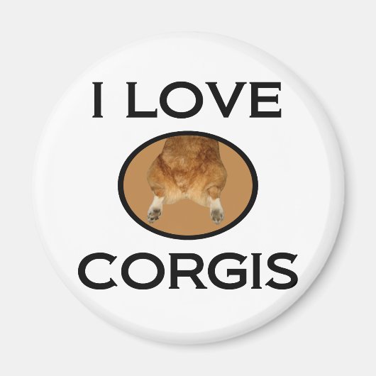 I Liebe Corgis Corgi Hintern Magnet (Vorne)
