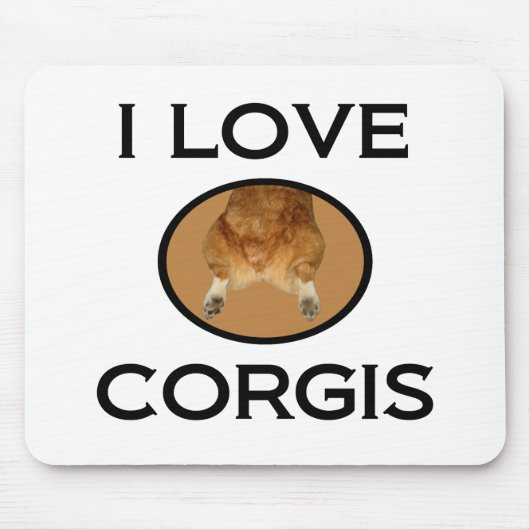 I Liebe Corgis Corgi Hintern Mousepad (Vorne)