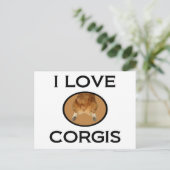I Liebe Corgis Corgi Hintern Postkarte (Stehend Vorderseite)