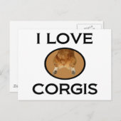 I Liebe Corgis Corgi Hintern Postkarte (Vorne/Hinten)