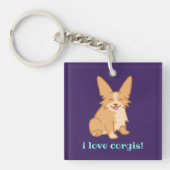 "I Liebe Corgis" Corgi Schlüsselanhänger (Vorderseite)