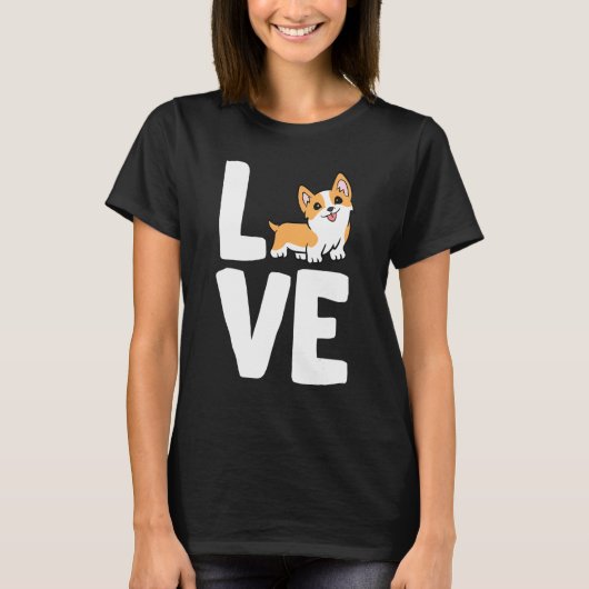 I Liebe Corgis Corgis Hund T-Shirt (Vorderseite)