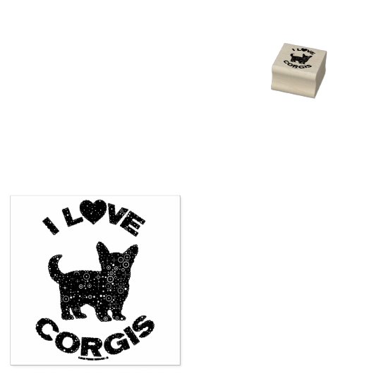 I LIEBE CORGIS GUMMISTEMPEL (Stempel)