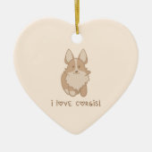 I Liebe Corgis Keramik Ornament (Vorne)