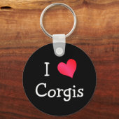 I Liebe Corgis Schlüsselanhänger (Vorderseite)