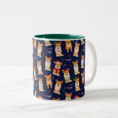 I Liebe Corgis Weihnachten Zwei-Tone-Kaffee-Tasse Zweifarbige Tasse (VorderseiteRechts)