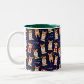 I Liebe Corgis Weihnachten Zwei-Tone-Kaffee-Tasse Zweifarbige Tasse (Links)