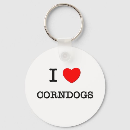 I Liebe CORNDOGS (Lebensmittel) Schlüsselanhänger (Vorderseite)