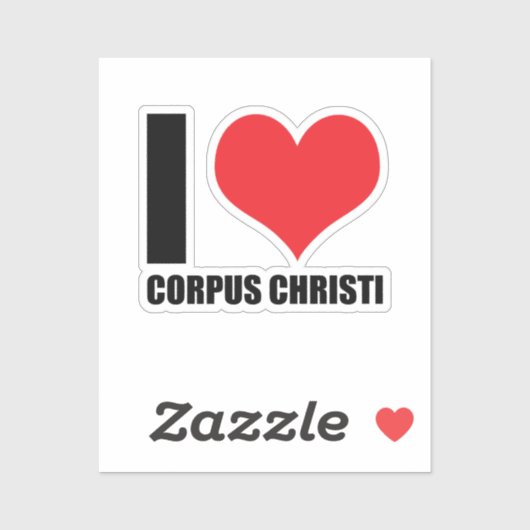 I Liebe Corpus Christi Aufkleber (Blatt)