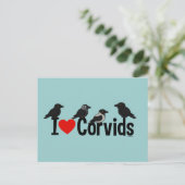 I Liebe Corvids Postkarte (Stehend Vorderseite)