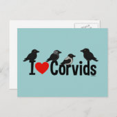I Liebe Corvids Postkarte (Vorne/Hinten)