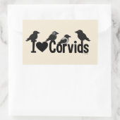 I Liebe Corvids Rechteckiger Aufkleber (Tasche)