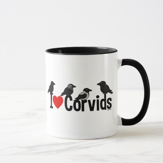 I Liebe Corvids Tasse (Rechts)