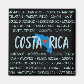 I Liebe Costa Rica Karte Namen der Städte Souvenir Magnet (Vorne)