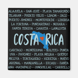 I Liebe Costa Rica Karte Namen der Städte Souvenir Magnet
