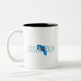 I Liebe-Costa Rica Karten-Andenken-Kaffee Zweifarbige Tasse