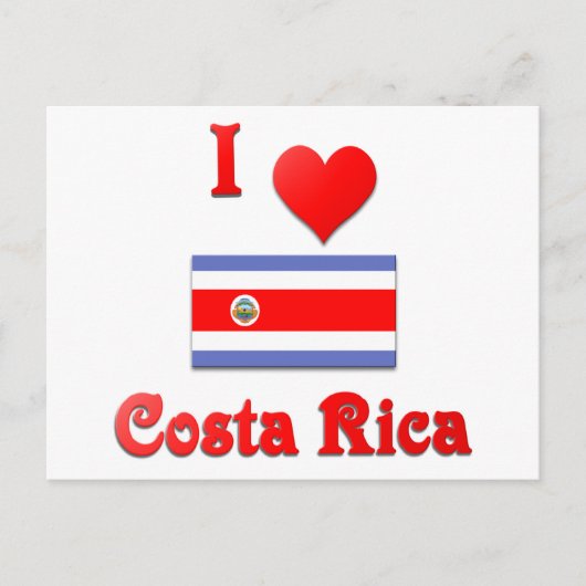 I Liebe Costa Rica Postkarte (Vorderseite)