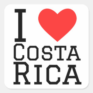 I Liebe Costa Rica Quadratischer Aufkleber