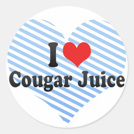 I Liebe Cougar Juice Runder Aufkleber (Vorderseite)