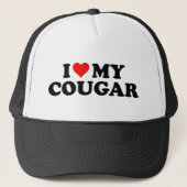 I Liebe Cougars Funny Cougar Valentine's Day 3WH1 Truckerkappe (Vorderseite)