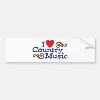 I Liebe Country Music Autoaufkleber